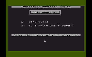 Bond Analysis atari screenshot