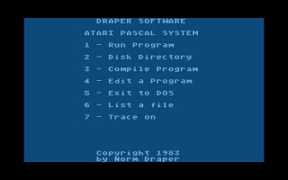 Draper Pascal atari screenshot