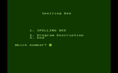 Spelling Bee atari screenshot