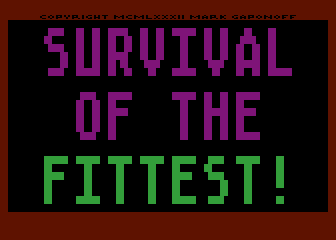 Survival of the Fittest atari screenshot
