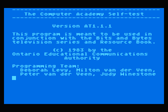 Academy on Computers - Atari Self-Tests atari screenshot