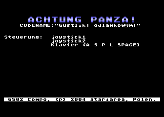 Achtung Panza! atari screenshot