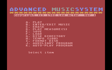 Advanced MusicSystem atari screenshot