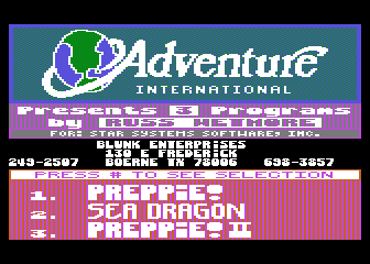 Adventure International Demonstration Disk atari screenshot