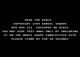 Agape Candlestick Disk atari screenshot