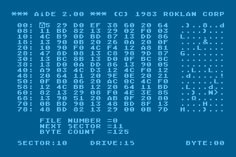 AiDE - Absolute Disk Editor atari screenshot