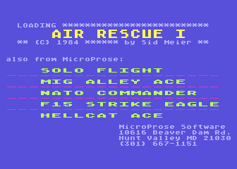 Air Rescue I atari screenshot