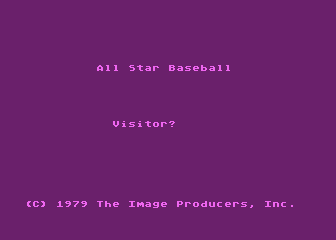All Star Baseball atari screenshot