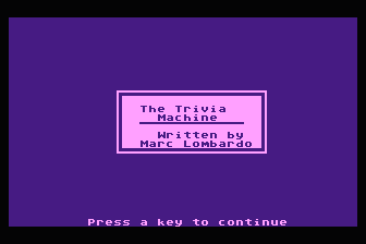 Antic Trivia Machine atari screenshot