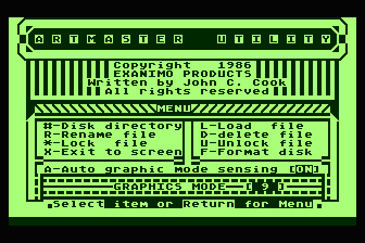 Artmaster Graphics atari screenshot