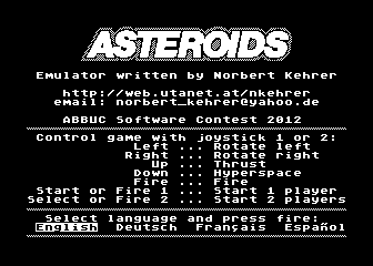 Asteroids Emulator atari screenshot