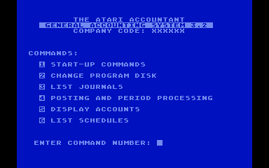Atari Accountant (The): Computerized General Ledger atari screenshot