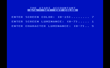 Atari Accountant (The): Computerized General Ledger atari screenshot