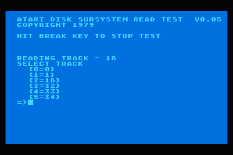 Atari Disk Subsystem Read Test