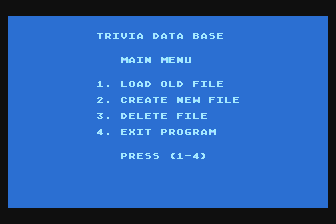 Atari Trivia Data Base atari screenshot