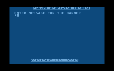 Banner Generator atari screenshot