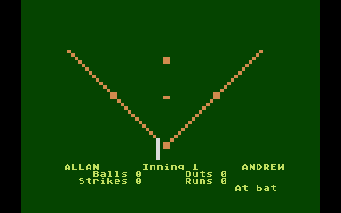 Baseball atari screenshot