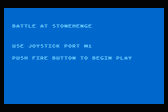 Battle at Stonehenge atari screenshot