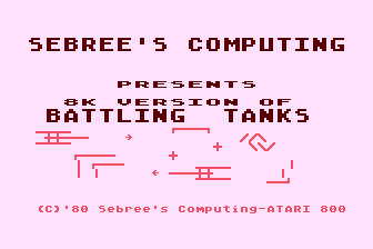 Battling Tanks atari screenshot