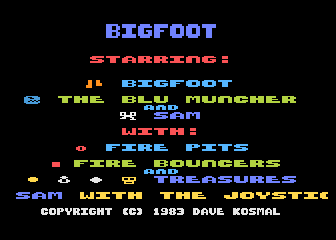 Bigfoot atari screenshot