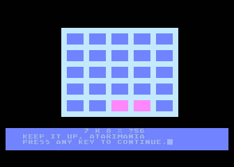Bingo Multiplication atari screenshot