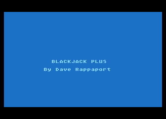 Blackjack Plus atari screenshot