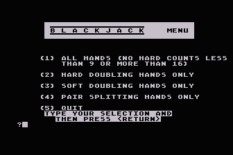 Blackjack Strategy Tutor atari screenshot