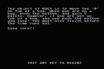 Bugs atari screenshot
