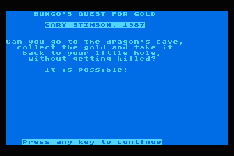 Bungo's Quest for Gold atari screenshot