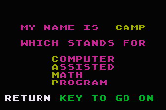CAMP - Computer Assisted Math Program atari screenshot