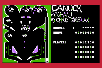 Canuck Pinball atari screenshot