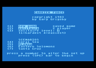 Carrier Force atari screenshot