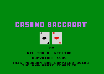 Casino Baccarat atari screenshot