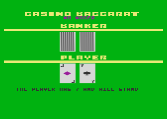 Casino Baccarat atari screenshot