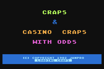 Casino Craps with Odds atari screenshot