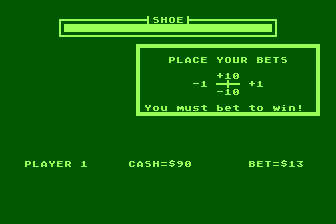 Casino Style Blackjack atari screenshot