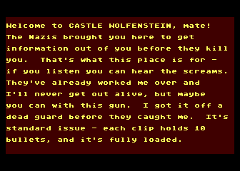 Castle Wolfenstein atari screenshot