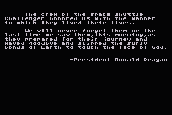 Challenger STS-51-L Tribute Disk atari screenshot