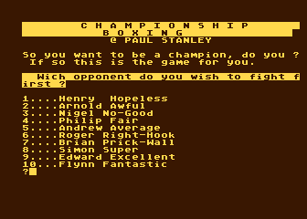 Championship Boxing atari screenshot