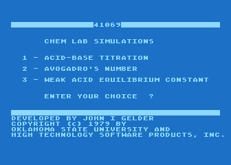 Chem Lab Simulations #1 atari screenshot