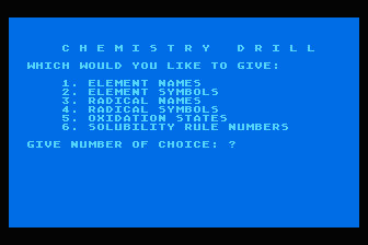 Chemistry Drill atari screenshot