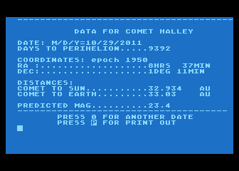 Comet Halley atari screenshot