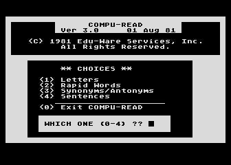 Compu-Read 3.0 atari screenshot