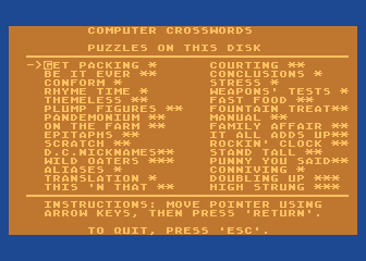 Computer Crosswords - Dell atari screenshot