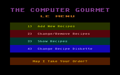 Computer Gourmet (The) atari screenshot