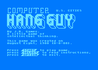 Computer Hang Guy - US Cities atari screenshot