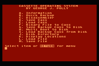 COS - Cassette Operating System atari screenshot