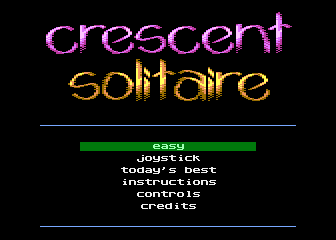 Crescent Solitaire atari screenshot