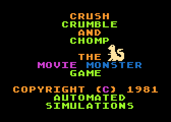 Crush, Crumble and Chomp! atari screenshot