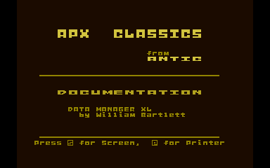 Data Manager XL atari screenshot